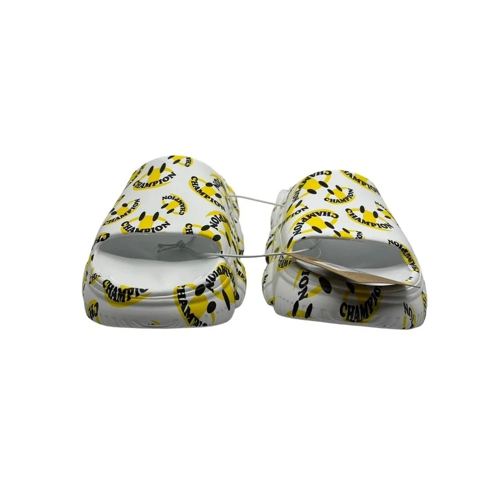 Champion Men's Meloso‎ Squish Smile Slides Size 10 Smiley Face Sandals New